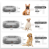 iweepet 3.7 inch Thickened Orthopedic Dog Beds for Large Dogs, Supportive Dog Bed with 28D Egg-crate Foam, Removable Washable Plush Cover, Waterproof Lining, Half-Round Design for Puppy,Senior Dog