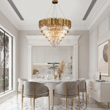 Modern Crystal Chandelier Plated Gold Chandeliers for Dining Living Room Entryway