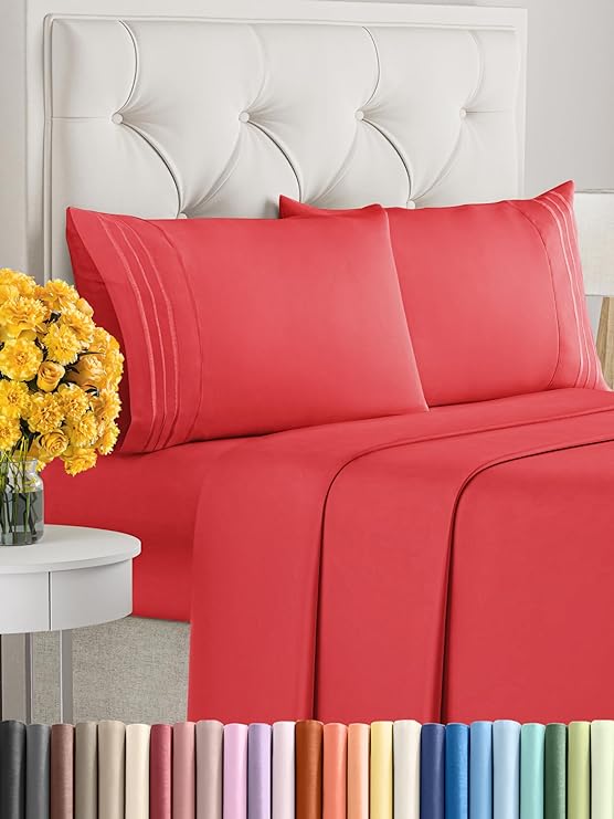 Queen Size Sheet Set - Breathable & Cooling Sheets