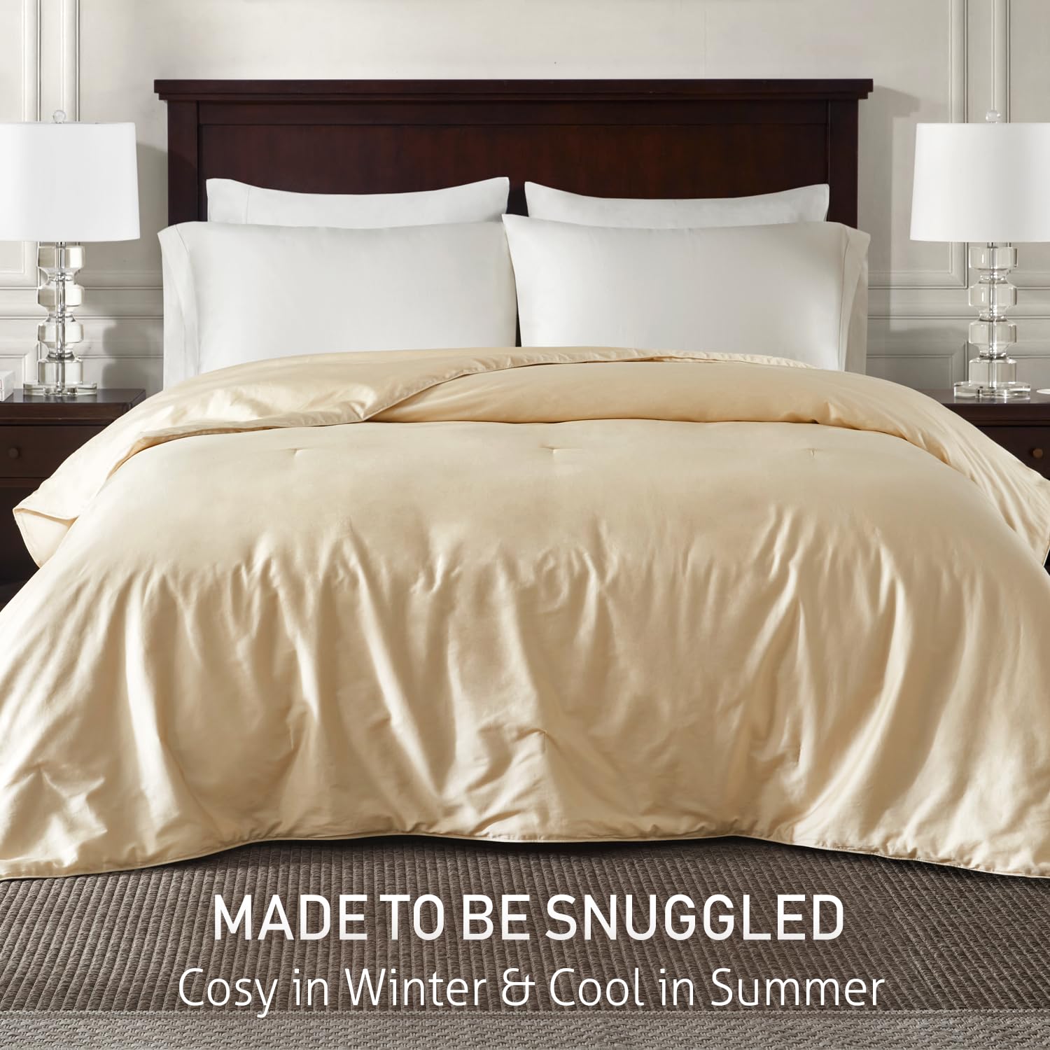 SilKicah Silk Comforter King Size, 100% Natural Silk Filled Duvet Breathable Lightweight Pure Silk Quilt for Summer Season(102"×90")