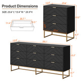 3 Drawer Dresser, Small Chest of Drawers,Black Dressers with Storage