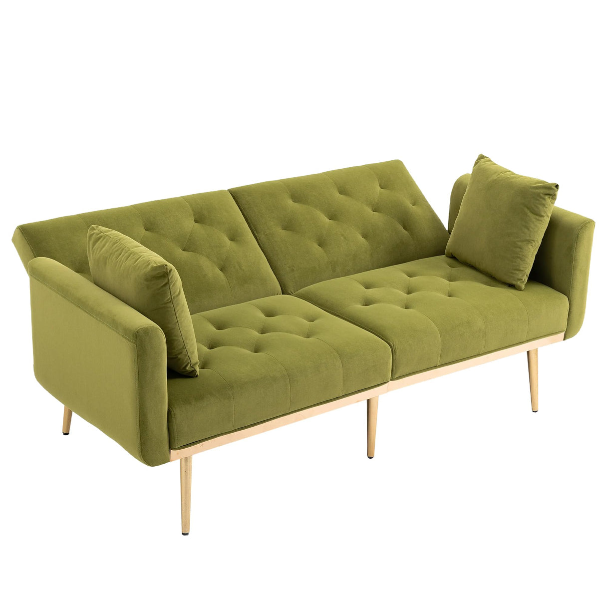 Mid-Century Modern Velvet Loveseat, Petite Accent Sofa Couch