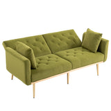 Mid-Century Modern Velvet Loveseat, Petite Accent Sofa Couch