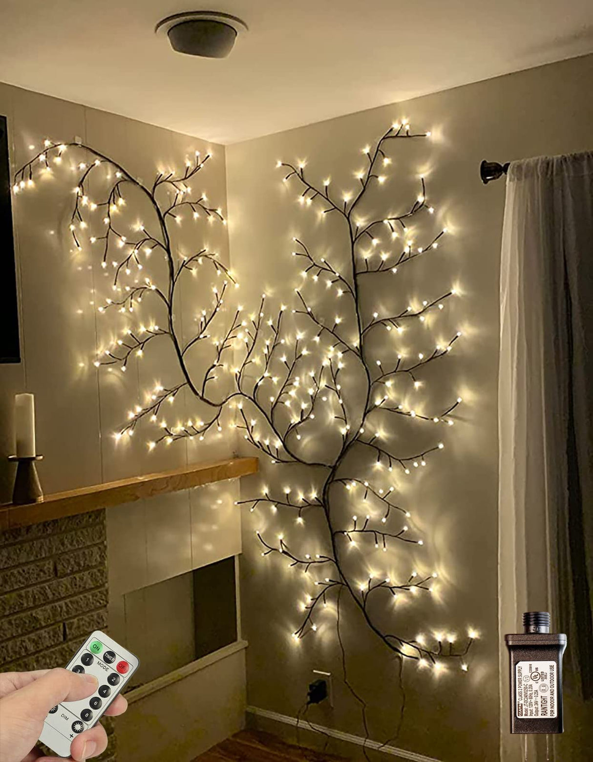 Enchanted Willow Vine Lights with Remote Control On/Off Timer and Memory Function,