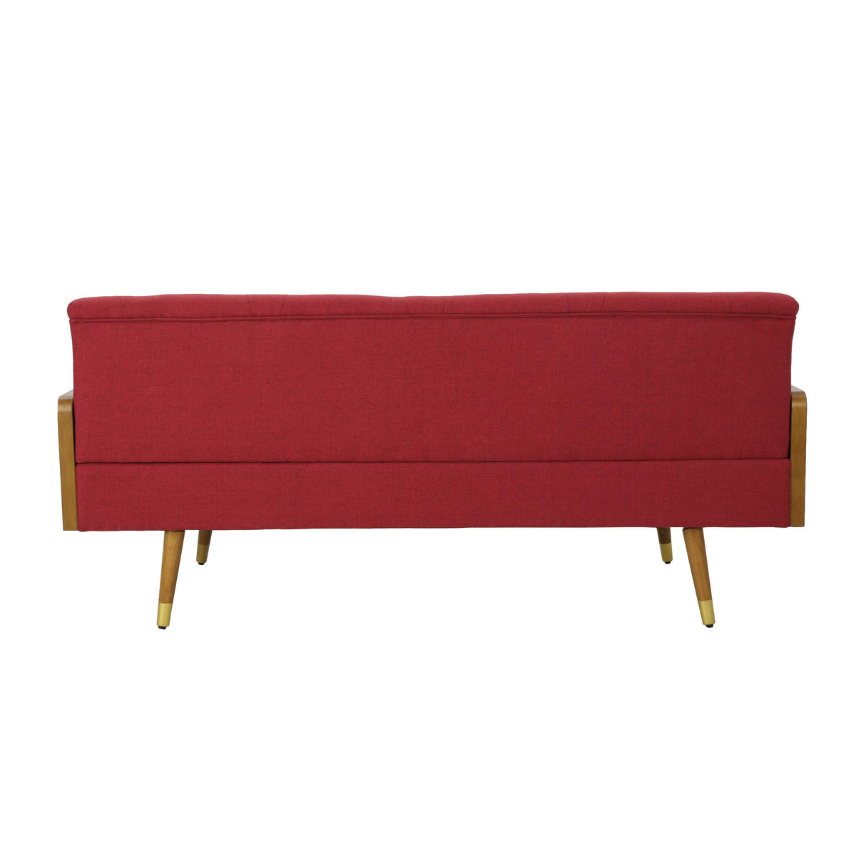 GDFStudio Christopher Knight Home Aidan Mid Century Modern Tufted Fabric Sofa, Red