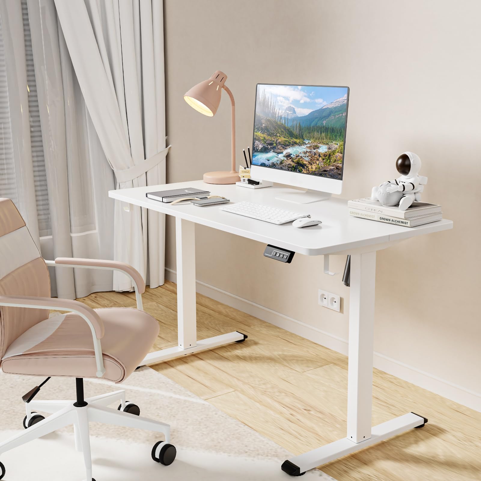 Electric Height Adjustable Standing Desk, 48 x 24 Inches Sit Stand Desk