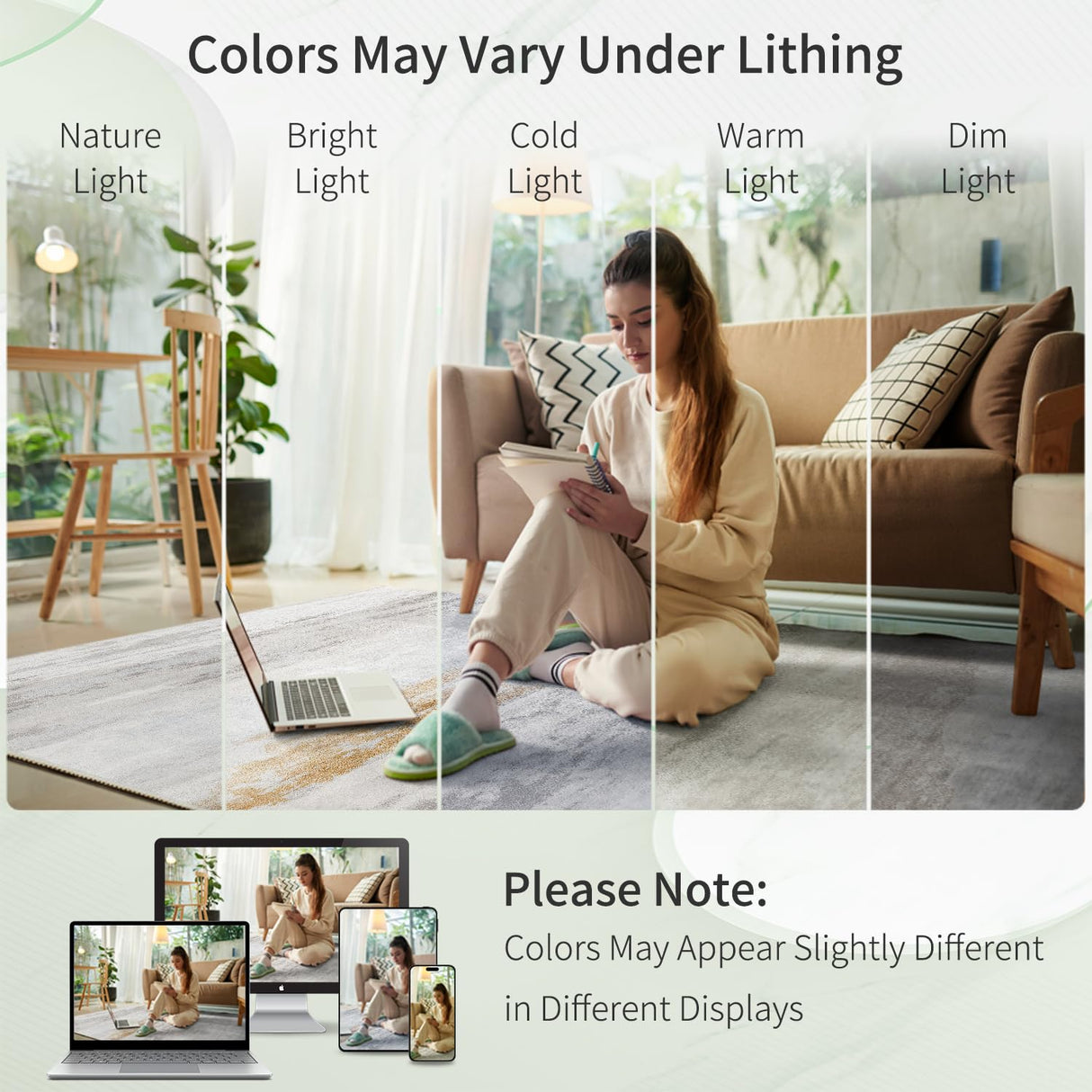 9x12 Washable Area Rug - Abstract Modern Design for Living Room & Bedroom