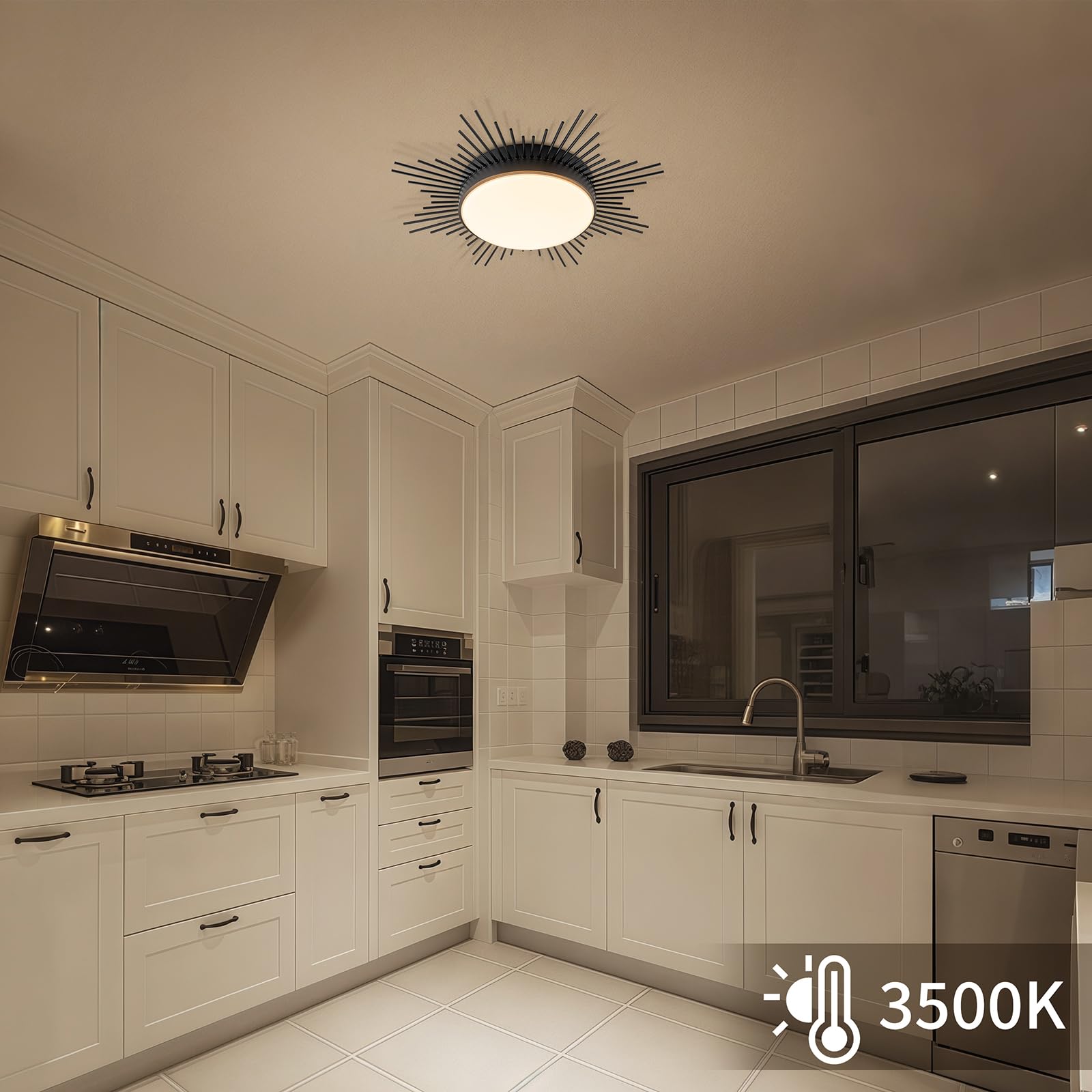 23.6" LED Sputnik Ceiling Light - Modern Flush Mount Fixture