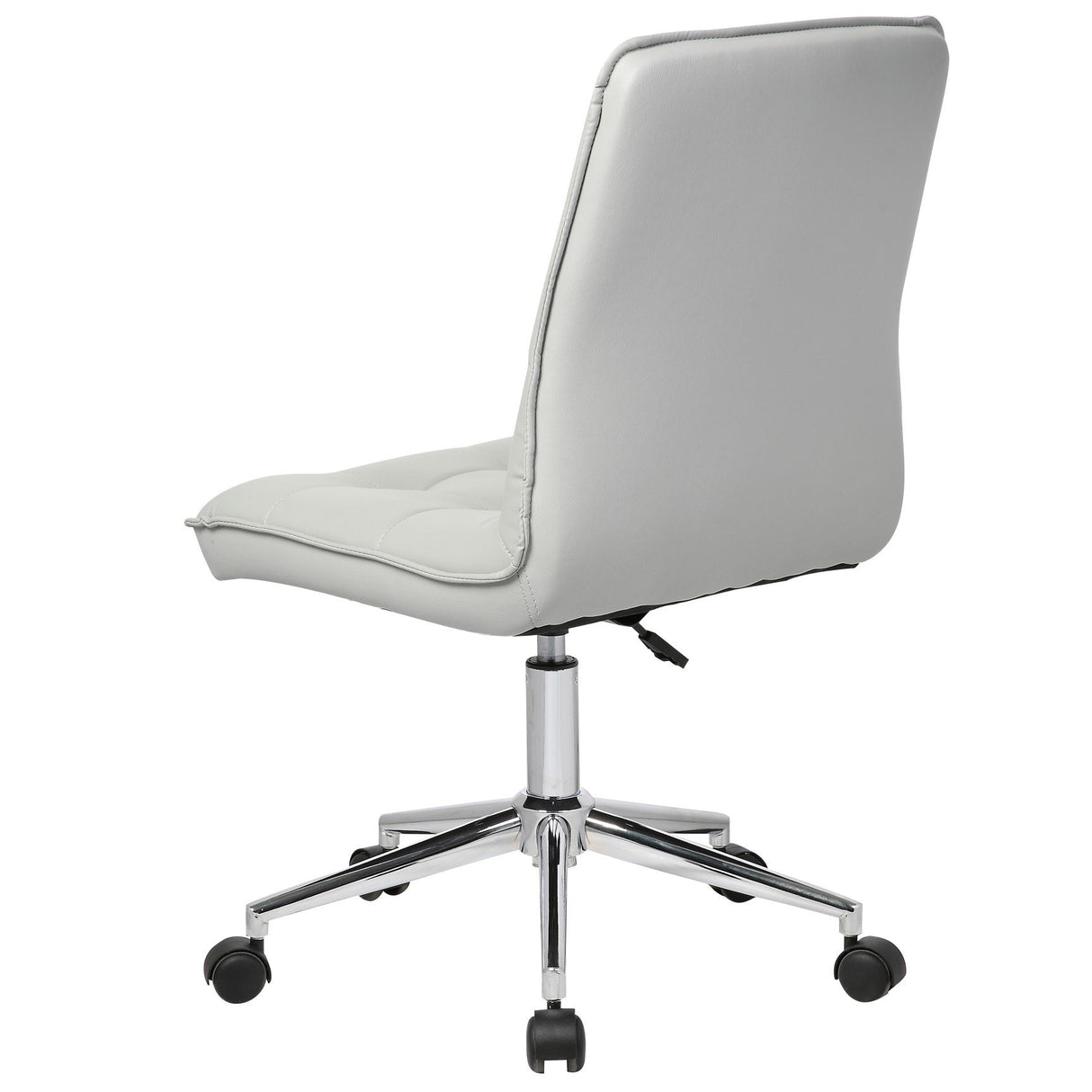 Porthos Home Leona Office Chair, Faux Leather Upholstery, Height Adjustable, 360-degree Swivel, Sleek Armless Design, Sturdy Steel Base with Caster Wheels, Great for Home Studio and Office