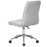 Porthos Home Leona Office Chair, Faux Leather Upholstery, Height Adjustable, 360-degree Swivel, Sleek Armless Design, Sturdy Steel Base with Caster Wheels, Great for Home Studio and Office