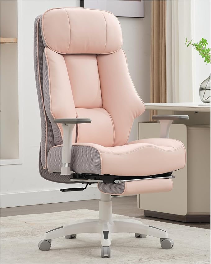 Big and Tall Office Chair 400lbs, Executive Office Chair with Foot Rest, High Back Office