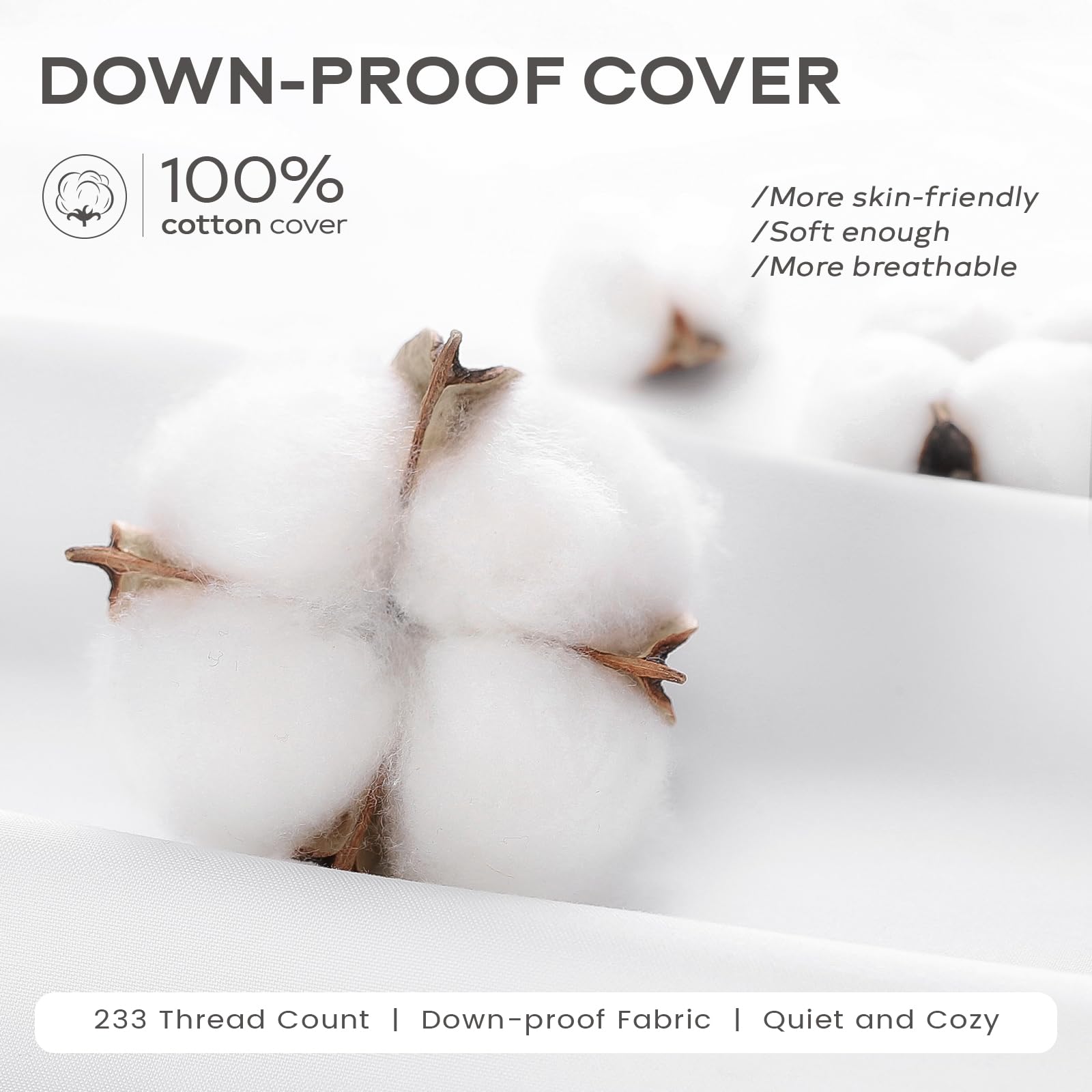 Set of 2 Down and Feather Throw Pillow Inserts 18x18 Soft Fluffy Pillow