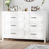 8 Drawer Dresser for Bedroom, Modern Dresser with Deep Drawers, Large White Dresser Farmhouse Wooden Double Dresser Chest of Drawers for Living Room, Hallway, Entryway (White, 8 Drawer)