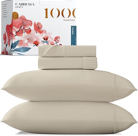 Luxury Egyptian Cotton Sheets King Size - 1000 Thread Count 4 Piece King