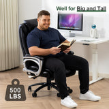Big and Tall Office Chair 500lbs - Heavy Duty High Back Leather Desk Chair