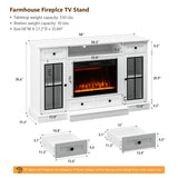 58” Fireplace TV Stand, TV Table for TVs up to 65 Inch, Entertainment Center