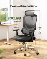 Ergonomic Office Chair with Adjustable Lumbar Support & Breathable Mesh