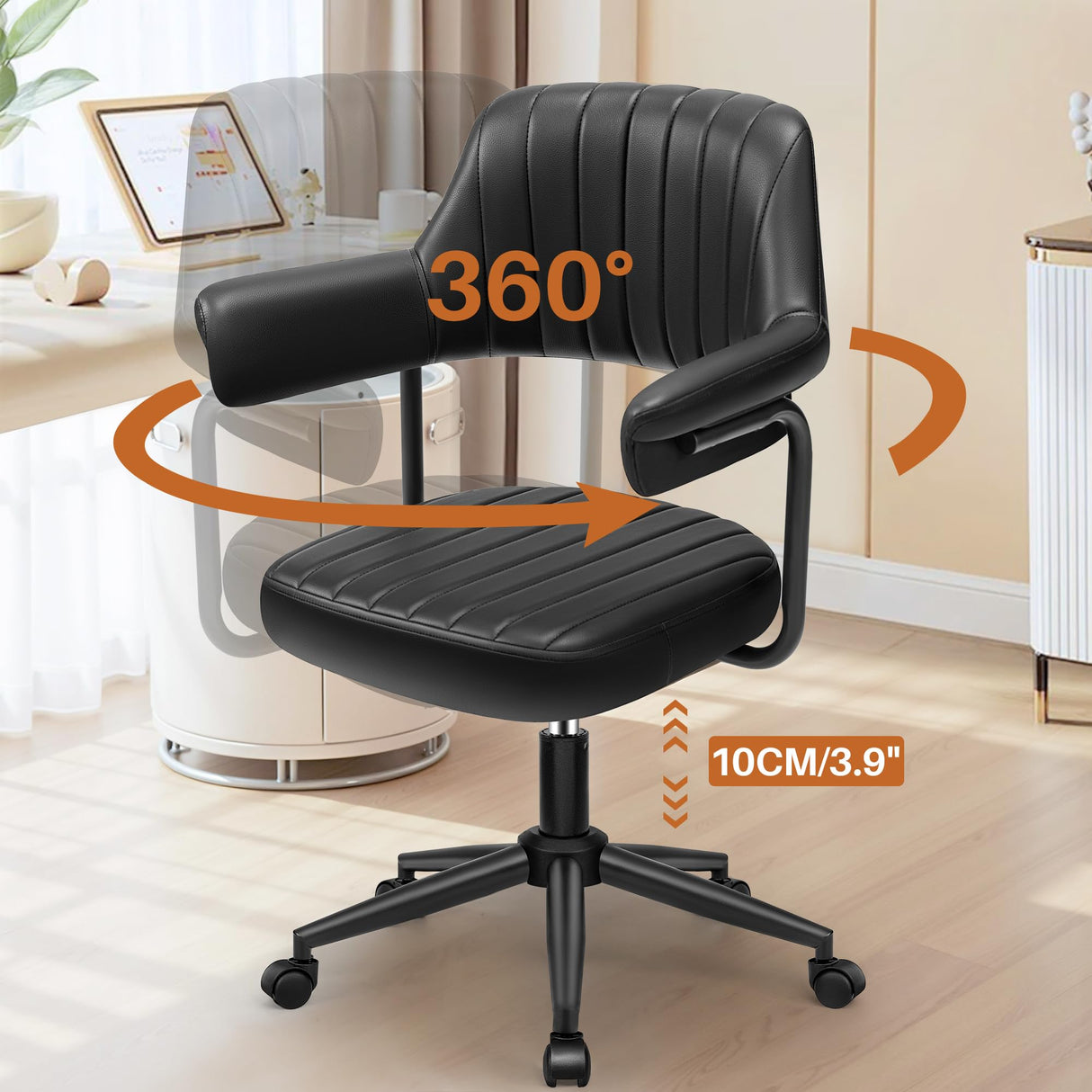 Swivel Office Chair with Adjustable Height - Ergonomic Desk Chair for Home Office