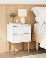 Night Stand, Modern Bedside Table with 2 Storage Drawer, Small Side Table