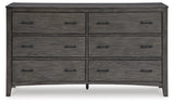 Montillan Casual 6 Drawer Dresser with Safety Stop and Felt-lined Top Drawer