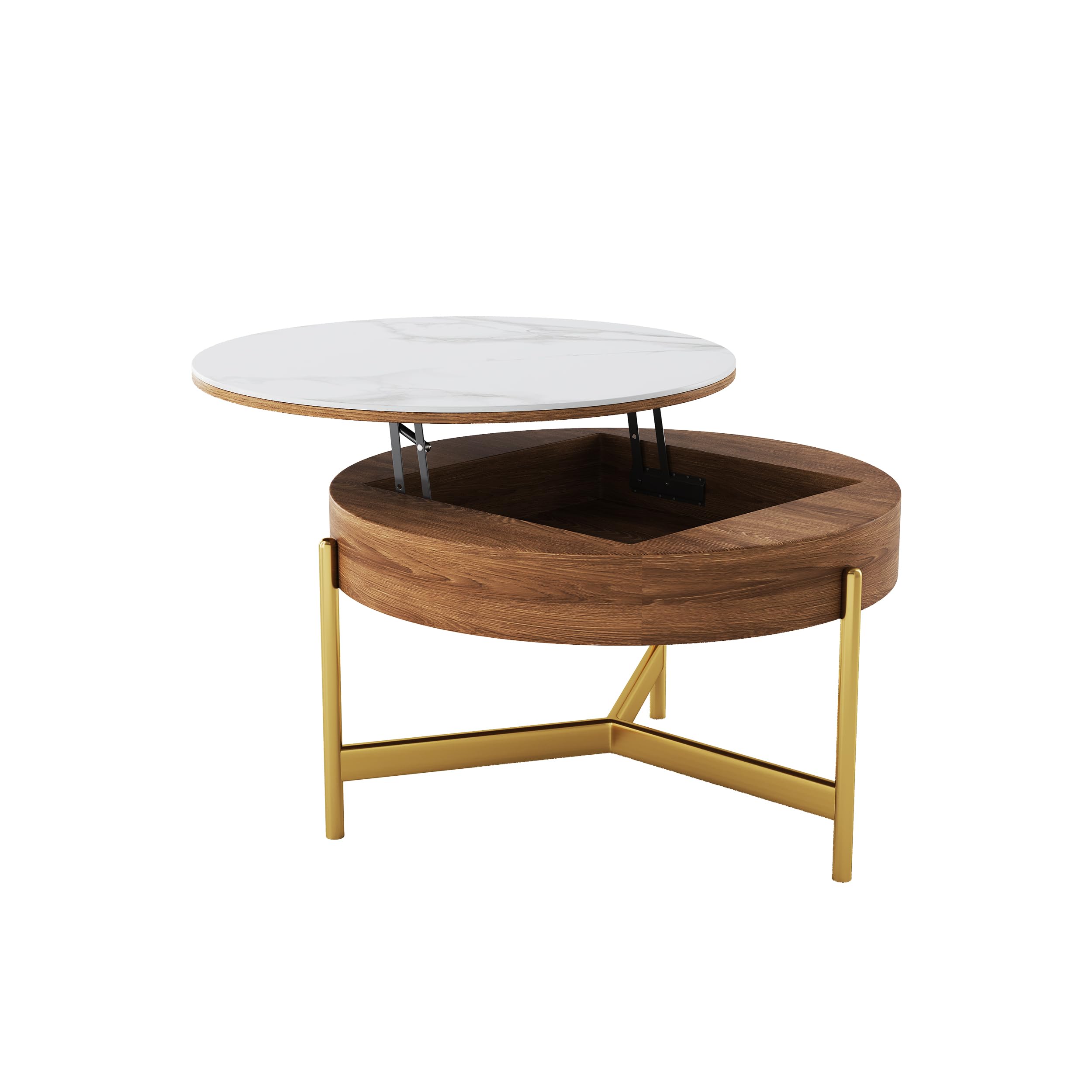 Lift Top Coffee Table, 31.5" Center Table with Storage Shelves and Hidden