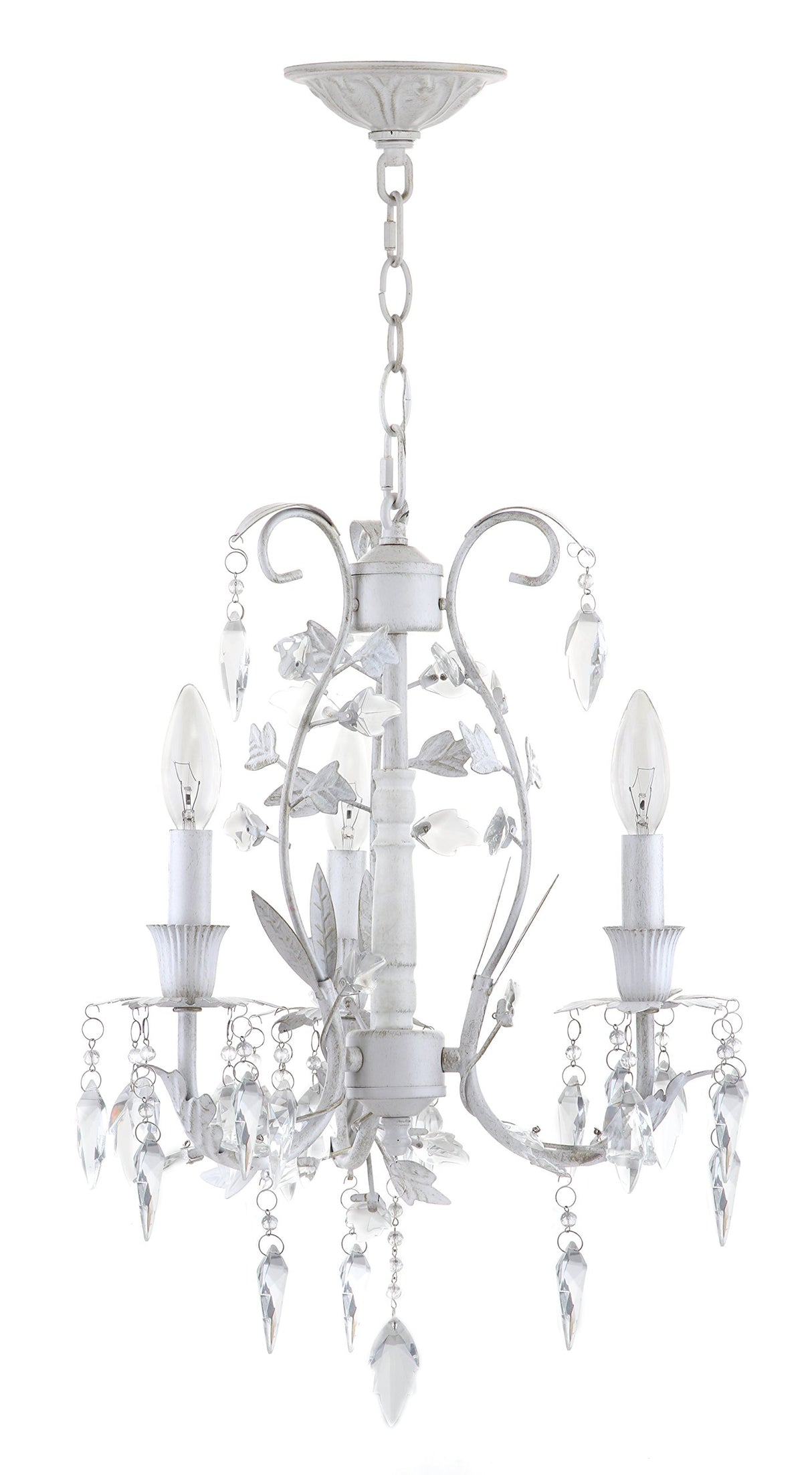 Safavieh Collection Jasper 3 Light Chandelier, 14.5", White