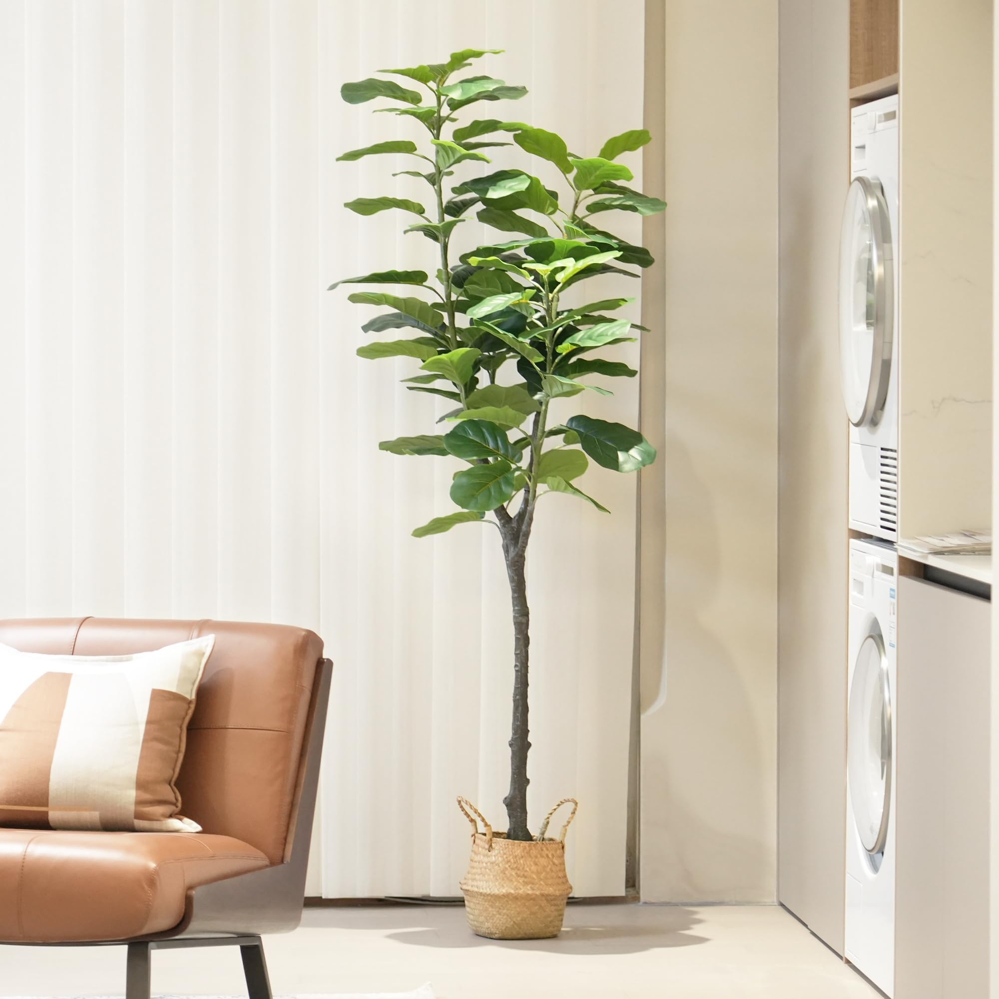 Artificial Fiddle Leaf Fig Tree - 6ft Fake Ficus Lyrata Plant