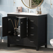 36" Bathroom Vanity with Sink, Free Standing Single Basin Vanity Set