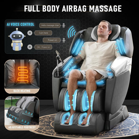 Massage Chair Full Body, 2024 4D SL-Track Zero Gravity Massage Chair