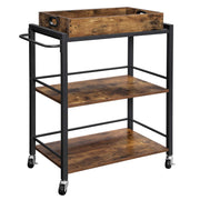 Industrial Bar Cart for The Home, Serving Cart with Wheels and Handle