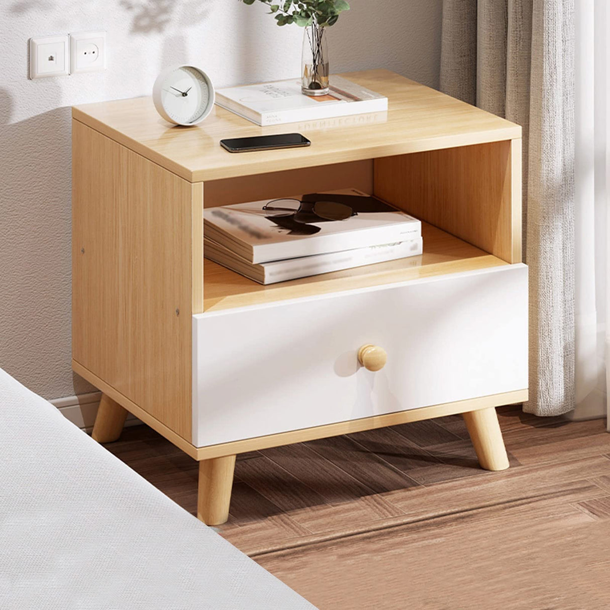 Creative Bedside Table Bedroom Storage Cabinet Drawer Style Side Cabinet Multipurpose Corner Cabinet Decorative Cabinet Small Furniture,48 * 35 * 50CM