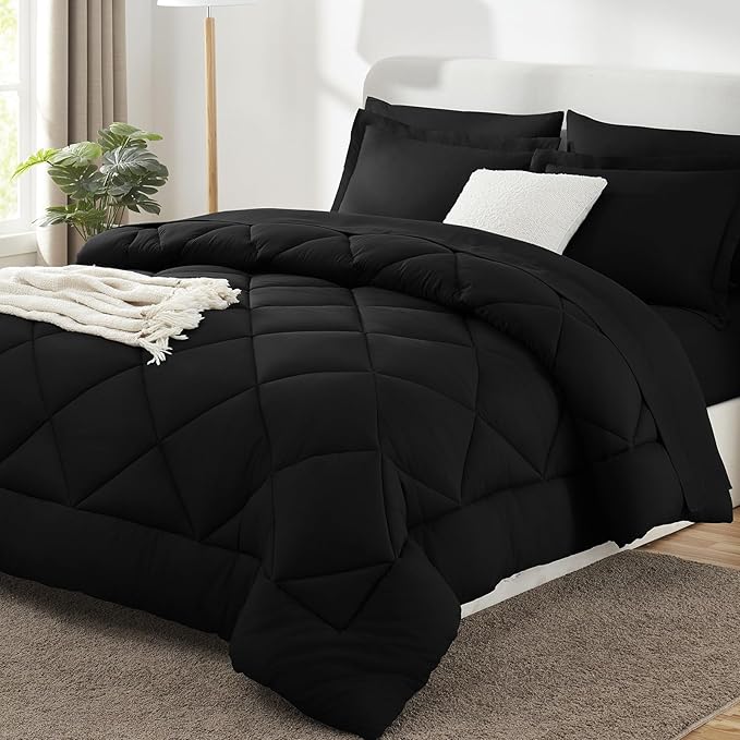 King Bed in a Bag 7-Pieces Comforter Sets with Comforter and Sheets Teal All Season