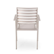 GDFStudio Outdoor Modern Aluminum Dining Chair (Set of 2), Silver