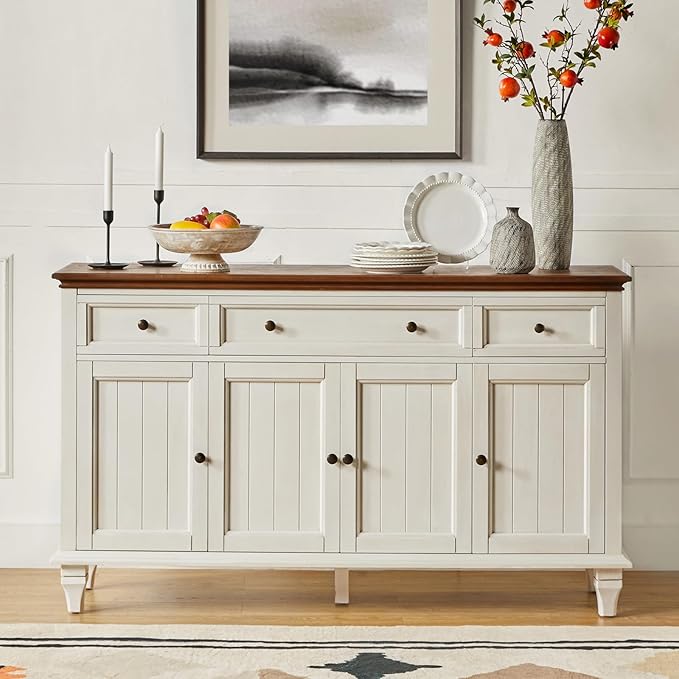 Sideboard Storage Cabinet, Farmhouse Sideboard, Traditional 58'' Sideboard, Sideboard