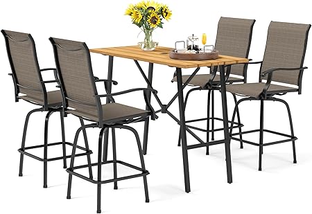 7 Piece High Patio Bar Dining Set,