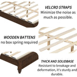 King Size Platform Bed Frame with Headboard - Walnut Finish