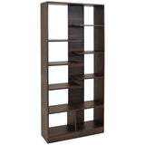 Sunnydaze Rosalee 67-Inch H 9-Tier Open-Back Bookshelf - 9 Staggered Shelves