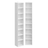 Tall Narrow Bookshelf 8 Tiers 71in Set of 2, Compact Corner Bookcase, Easy to Match for Living Room, Office, Study, Bedroom