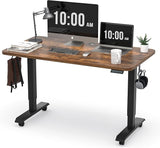 Electric Standing Desk, Height Adjustable Desk 55x 24 Inches, Ergonomic Home Office Sit Stand Up Desk with Memory Preset Controller (Black Frame/Rustic Brown Top)