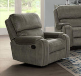 ding Calvin 41" Wide Reclining Chair | Easy to Clean Gray Upholstery Accent Armchair, Living Room Loung Chaise, Grey