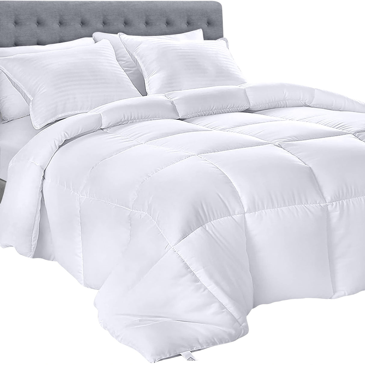 Bedding Comforter – All Season Comforter King Size – White Comforter King - Plush