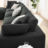 Commix Modular Sofa, Extra Large Reclining Sectional, Black Fabric