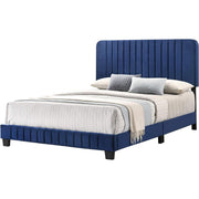 Lodi Velvet Upholstered Full Bed in Navy Blue