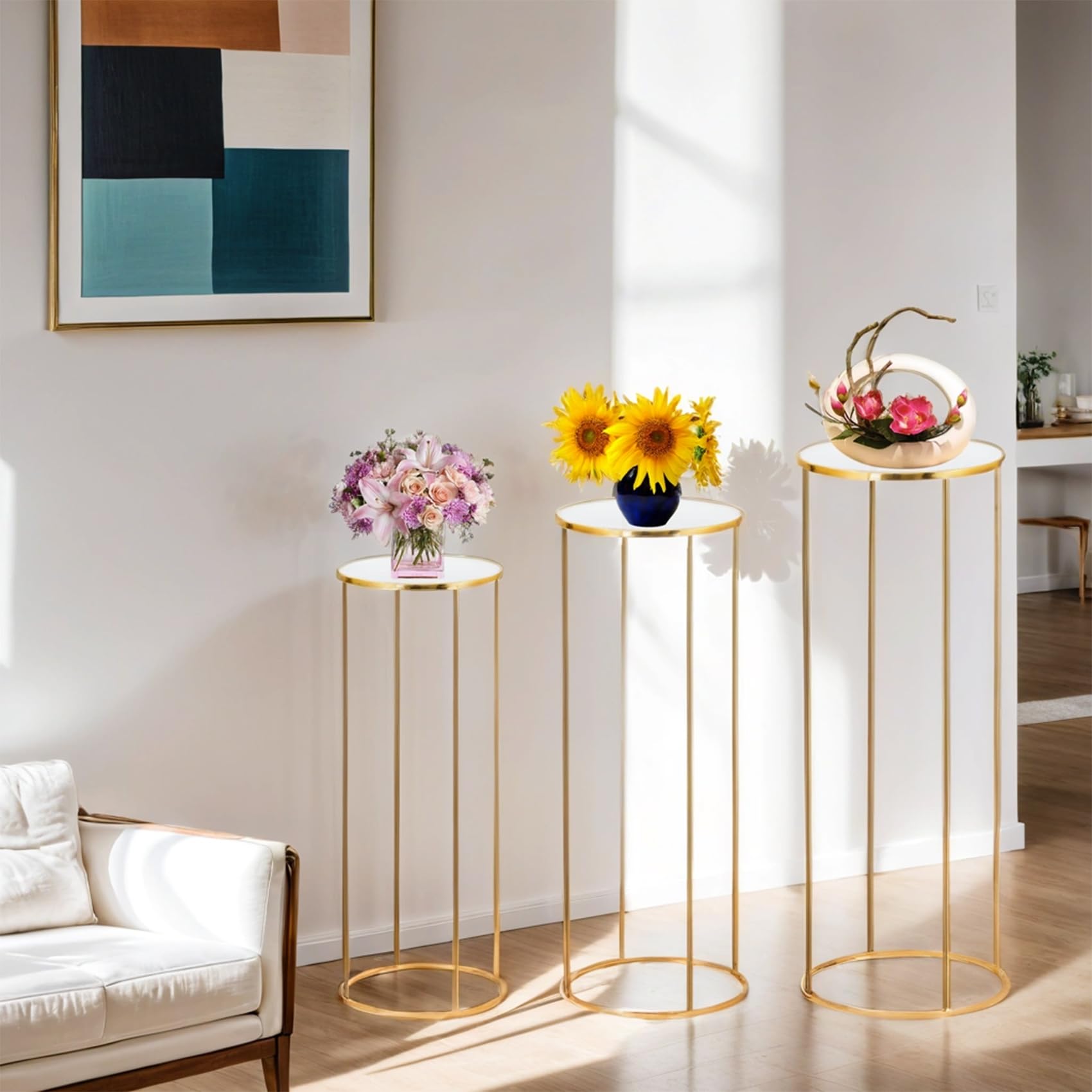 Cylinder Stands for Party, 3PCS Cylinder Pedestal Stand, Cilindros Para Fiestas Cake Table Stand