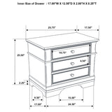 Home Furnishings Manchester 3-Drawer Nightstand Wheat