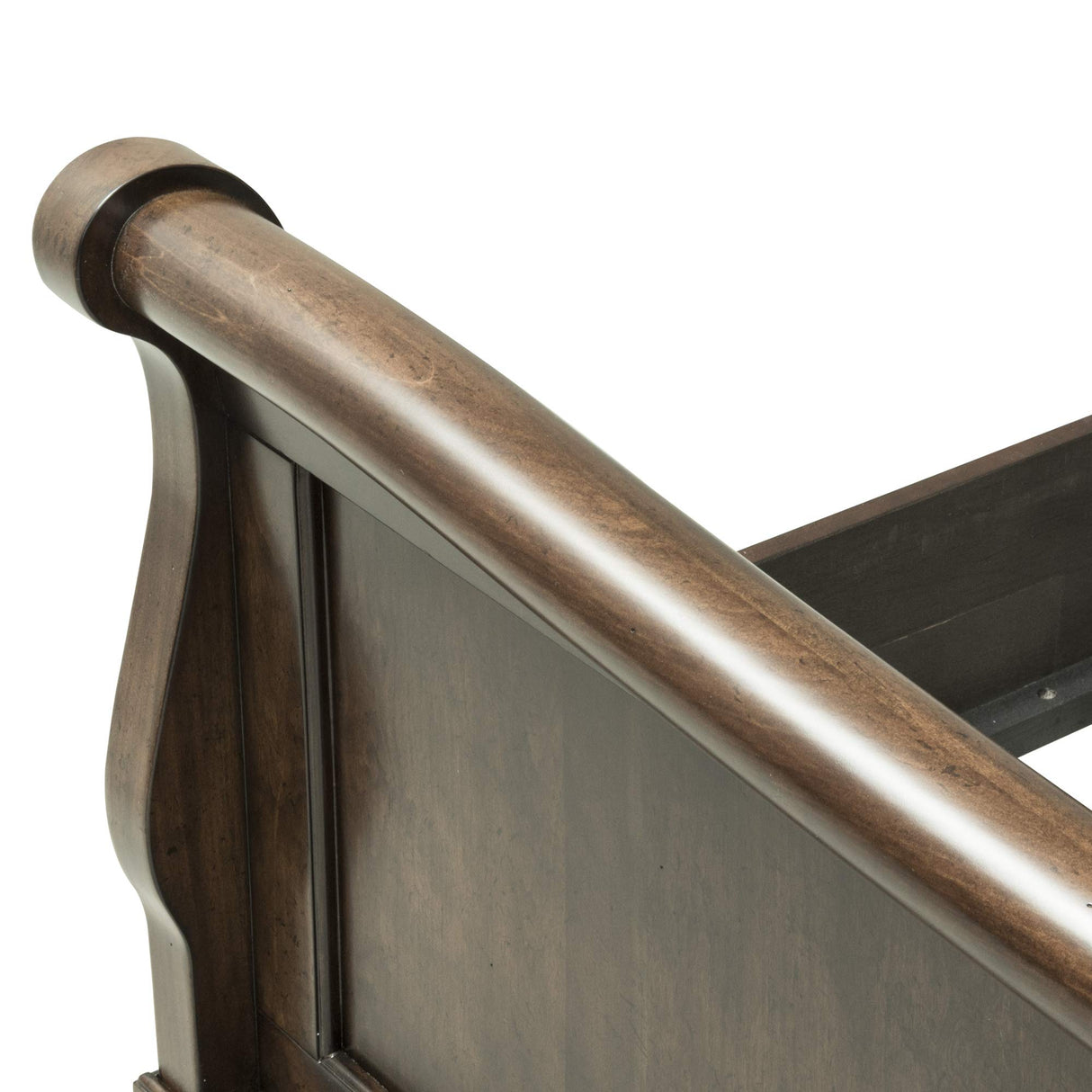 Rustic Cherry Queen Sleigh Bed - Classic Louis Philippe Style