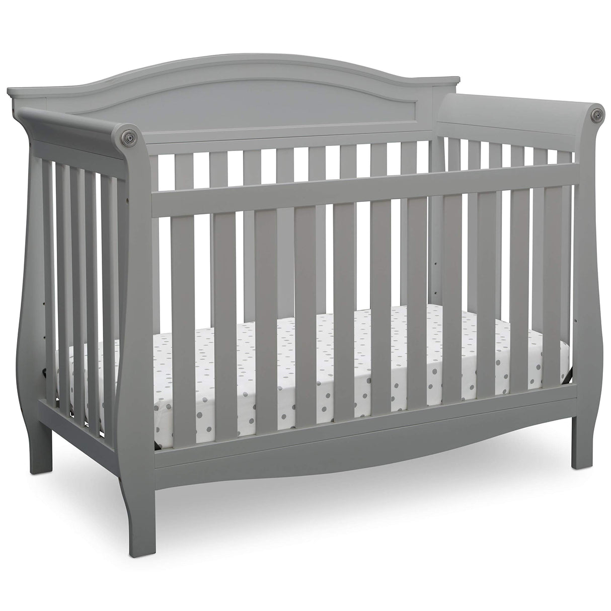 Lancaster 4-in-1 Convertible Baby Crib & 3 Drawer Dresser with Changing Top, Grey