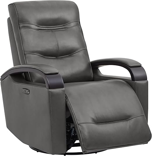 Genuine Leather Power Swivel Glider Rocker Recline,USB Charge Power Headrest