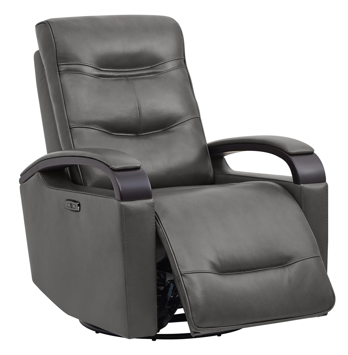 Genuine Leather Power Swivel Glider Rocker Recline,USB Charge Power Headrest