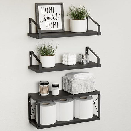 Floating Bathroom Shelves, Bathroom Shelves Over Toilet, Wood Shelves for Bathroom